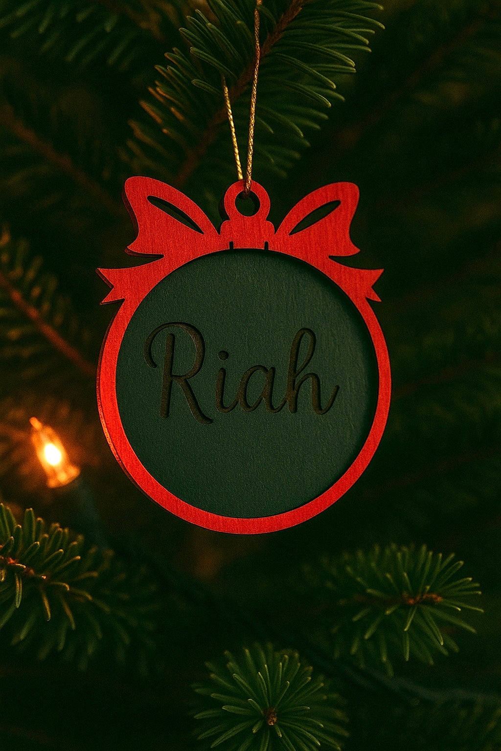 Custom Name Engraved Christmas Ornaments