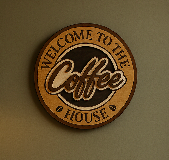 Coffee Shop Wooden Wall Sign