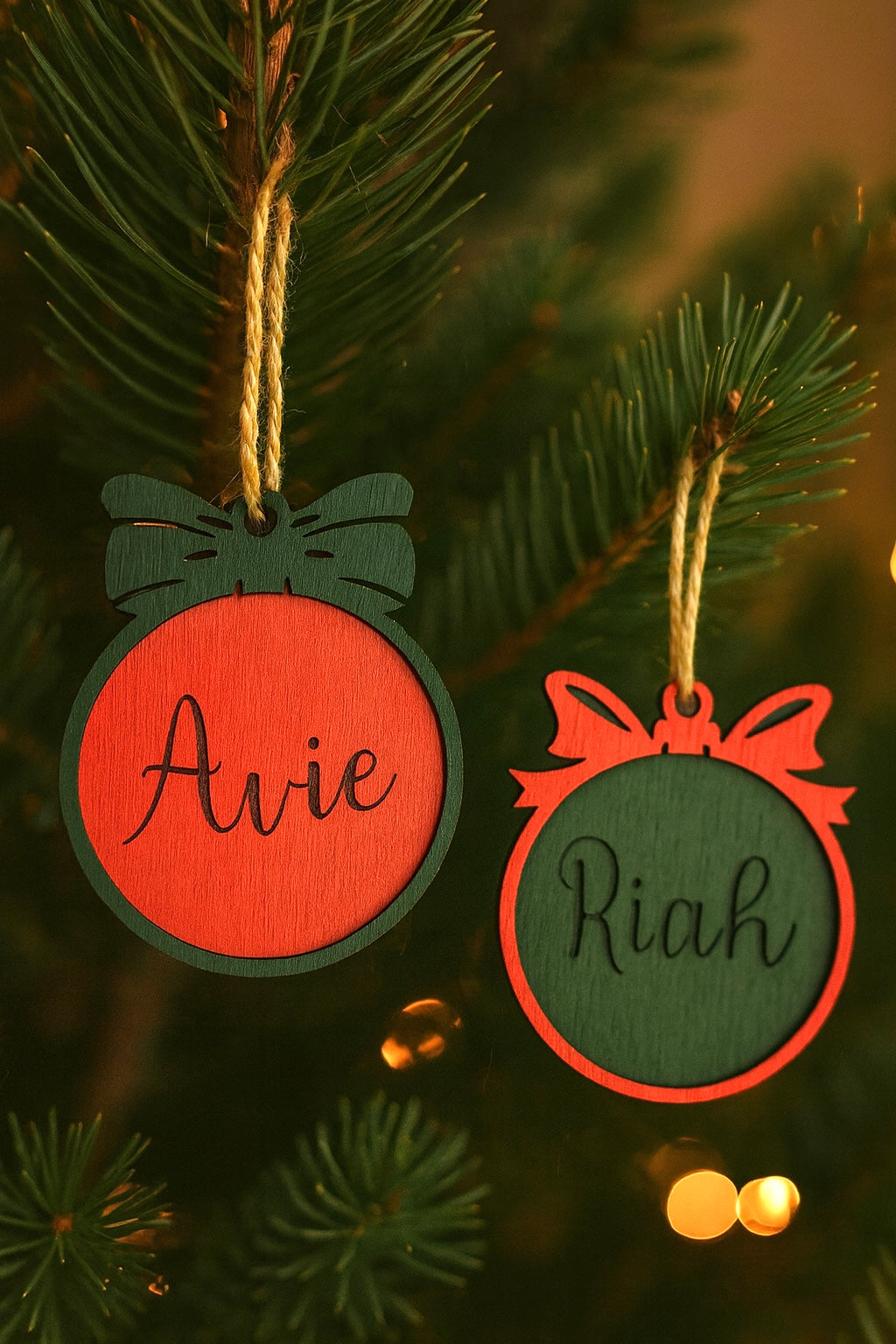 Custom Name Engraved Christmas Ornaments
