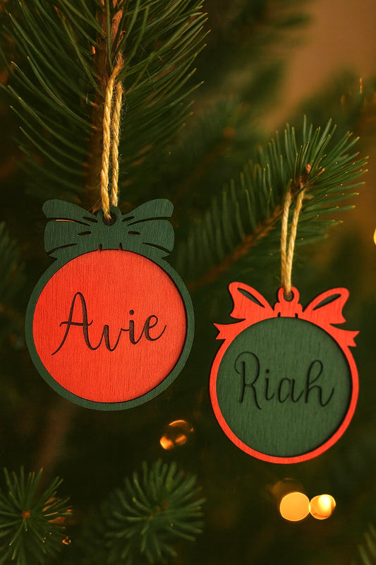 Custom Name Engraved Christmas Ornaments