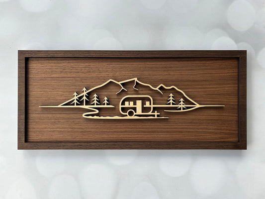 Serene Camping Line Art