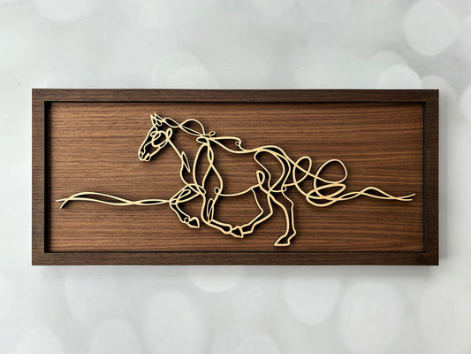 Galloping Horse Wall Line Art